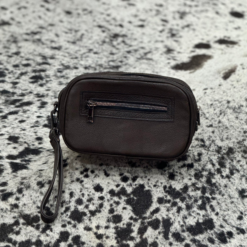 BANDOLERA COCODRILO CAFÉ